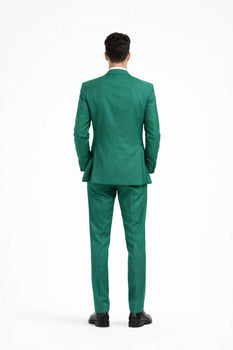 Men's Peak Lapel Green Suit - Image 2