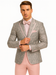 Mens Pink and Grey Floral Tuxedo with Satin Trim – Prom and Wedding Suit with Bow Tie and Flower Pin