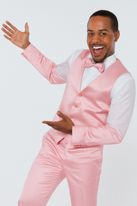 Mens Modern Fit Shiny Sharkskin Suit in Purple