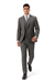 Mens Plaid Suit 2 button Vested windowpane  Pant Suit Charcoal - Three Piece Suit
