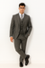 Mens Plaid Suit 2 button Vested windowpane  Pant Suit Charcoal - Three Piece Suit