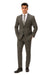Mens Plaid Suit 2 button Vested windowpane  Pant Suit Charcoal - Three Piece Suit