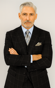 Mens Plaid Suit - Black Windowpane Suit - 1920 Suits