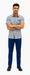 Mens Plaid Walking Suit in Royal by Dreams by Zacchi – 2 Piece Leisure Outfit with Matching Shirt and Pants - $99
