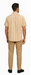 Mens Plaid Walking Suit in Tan by Dreams by Zacchi – 2 Piece Leisure Outfit with Matching Shirt and Pants - $99
