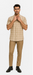 Mens Plaid Walking Suit in Tan by Dreams by Zacchi – 2 Piece Leisure Outfit with Matching Shirt and Pants - $99