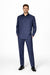 Men's Plain Long Sleeve Casual Walking Blue Suit