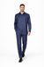 Men's Plain Long Sleeve Casual Walking Blue Suit