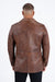Mens Platini Western Leather Jacket Brown - Vintage Cowboy Style