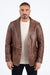 Mens Platini Western Leather Jacket Brown - Vintage Cowboy Style