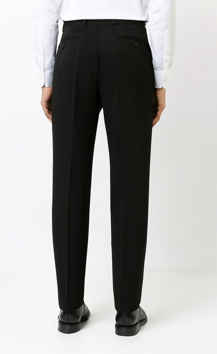 Mens Pleated Dress Pants Solid Black Wide Leg Slacks Pleated Baggy Dress Trousers Unhemmed Unfinished Bottom