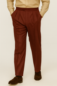 Mens Pleated Dress Pants Wine Wide Leg Slacks Pleated Baggy Dress Trousers Unhemmed Unfinished Bottom