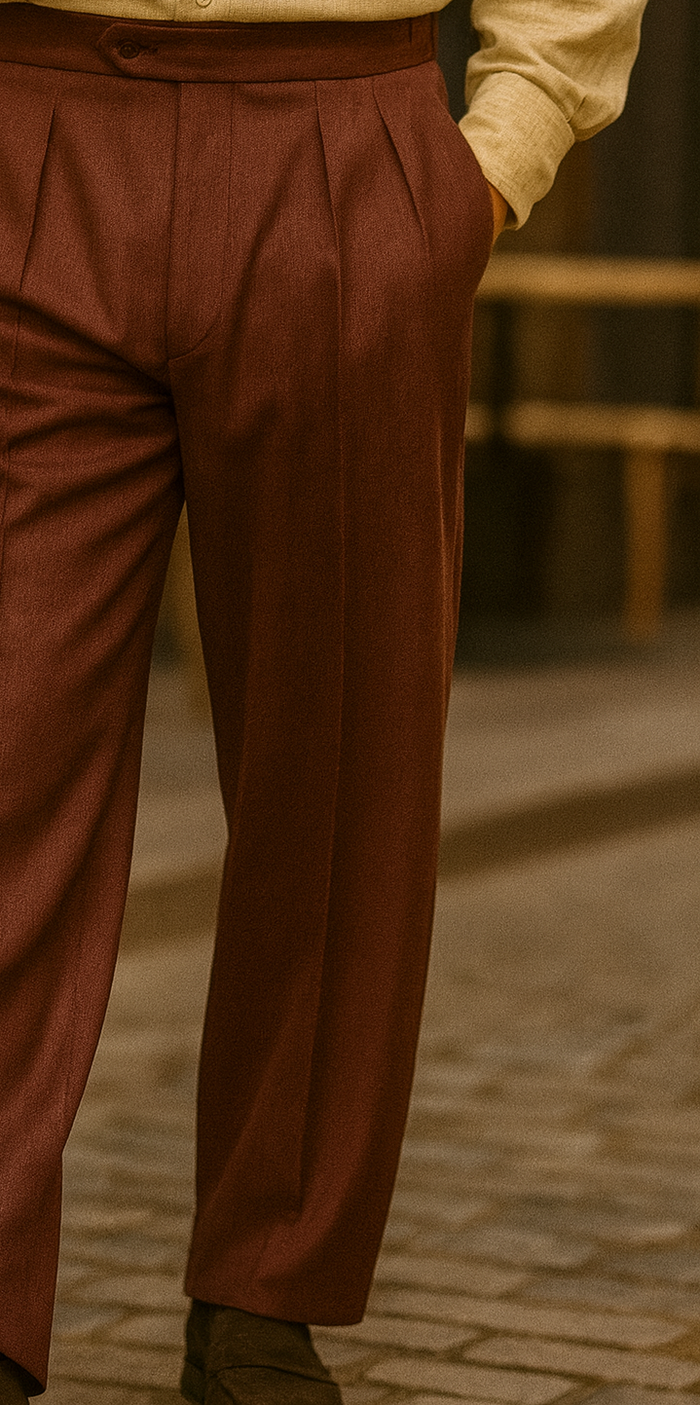Mens Pleated Dress Pants Wine Wide Leg Slacks Pleated Baggy Dress Trousers Unhemmed Unfinished Bottom