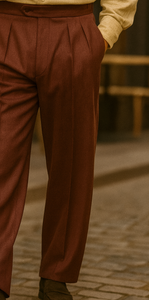 Mens Pleated Dress Pants Wine Wide Leg Slacks Pleated Baggy Dress Trousers Unhemmed Unfinished Bottom