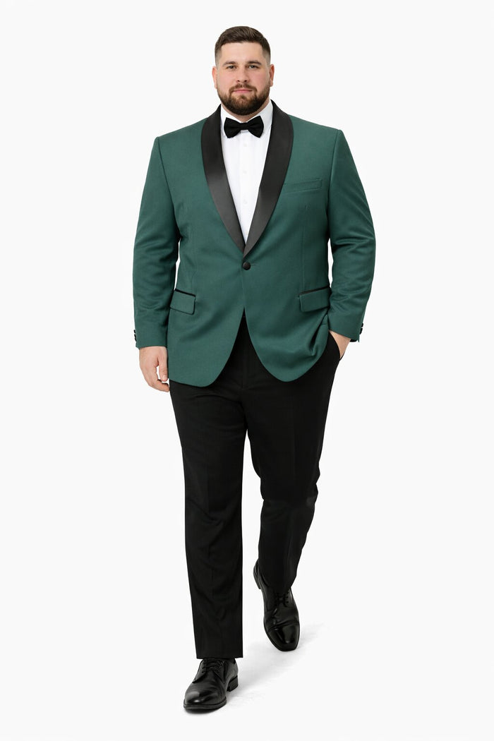 Mens Big and Tall Blazer - Green Plus Size Tuxedo Jacket - Image 5