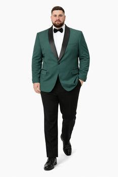Mens Big and Tall Blazer - Green Plus Size Tuxedo Jacket - Image 5