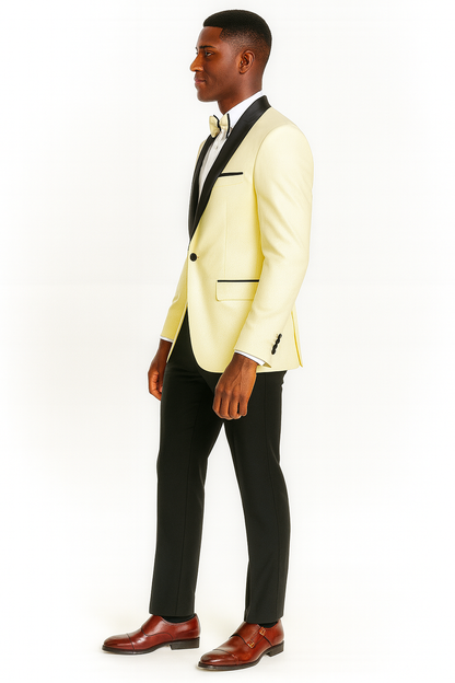 Big And Tall Suit For Men - Jacket + Pants + Bowtie + Pants - Ivory Suit - Image 8