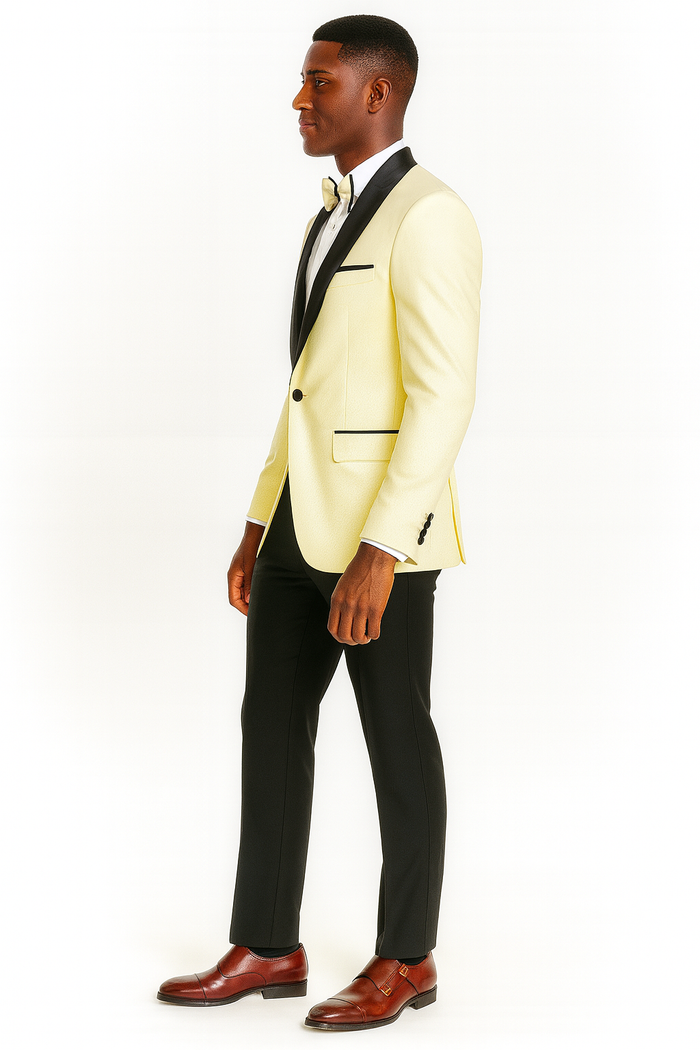 Big And Tall Suit For Men - Jacket + Pants + Bowtie + Pants - Ivory Suit - Image 8