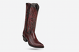Mens King Exotic Ostrich Leg Boots Black Cherry (4980518)