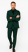 Mens Prom Tuxedo Paisley Suit - Wedding Floral Suit- Hunter - Emerald Green Wedding Jacket + Vest + Pants