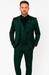 Mens Prom Tuxedo Paisley Suit - Wedding Floral Suit- Hunter - Emerald Green Wedding Jacket + Vest + Pants