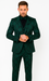 Mens Prom Tuxedo Paisley Suit - Wedding Floral Suit- Hunter - Emerald Green Wedding Jacket + Vest + Pants