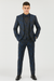 Mens Prom Tuxedo Paisley Suit - Wedding Floral Suit- Midnight - Royal - Navy Blue Wedding Jacket + Vest + Pants