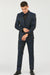 Mens Prom Tuxedo Paisley Suit - Wedding Floral Suit- Midnight - Royal - Navy Blue Wedding Jacket + Vest + Pants