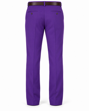 Men's Purple 100% Polyester Slim Fit Pants