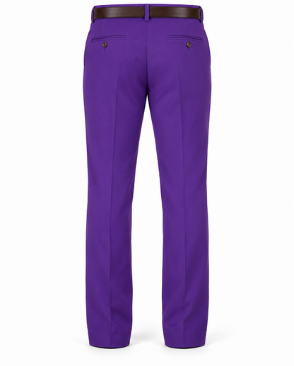 Men's Purple 100% Polyester Slim Fit Pants