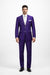 Men'S Purple And White Trim Lapel Tuxedo Suit Vested 3 Piece Two Toned