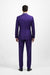 Men'S Purple And White Trim Lapel Tuxedo Suit Vested 3 Piece Two Toned