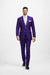 Men'S Purple And White Trim Lapel Tuxedo Suit Vested 3 Piece Two Toned