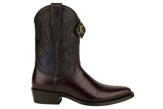 King Exotic Snip Toe Eel Boots Burnished Purple – Men’s Handcrafted - Image 2