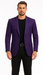 Mens Purple Paisley Blazer - Big and Tall Sport Coat With Bowtie