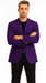 Mens Purple Paisley Blazer - Big and Tall Sport Coat With Bowtie