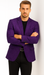 Mens Purple Paisley Blazer - Big and Tall Sport Coat With Bowtie