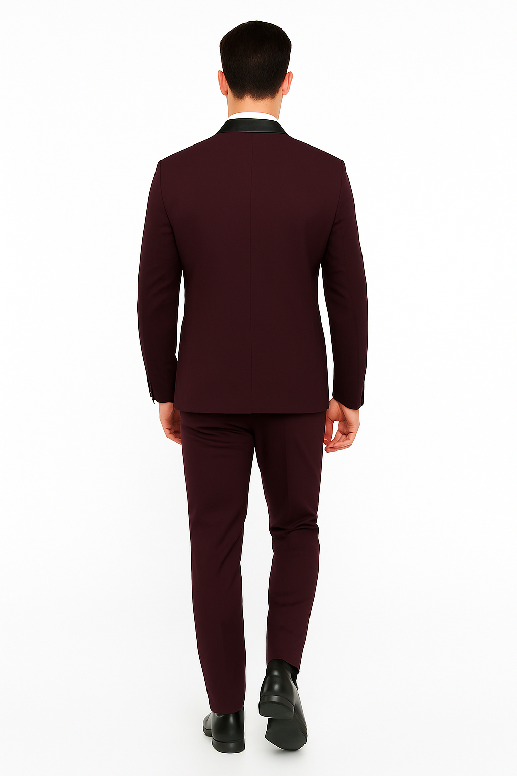 Men's Purple - Plum - Eggplant Jacket and Pants Two Button Shawl Lapel Tuxedo - Image 2