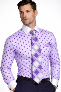 Polka Dot Dress Shirt - Purple