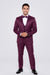Mens Modern Fit Shiny Sharkskin Suit in Purple