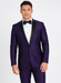 Men's Purple Two Button  Peak Lapel Velvet Jacket