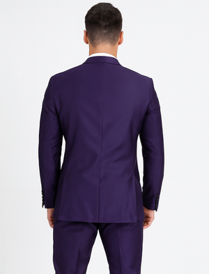 Men's Purple Two Button  Peak Lapel Velvet Jacket - Image 2