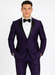 Men's Purple Two Button  Peak Lapel Velvet Jacket