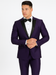 Men's Purple Two Button  Peak Lapel Velvet Jacket