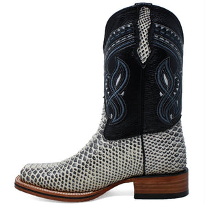 Men's Los Altos Python Skin Wide Square Toe Boots - Porto Brown - Image 2
