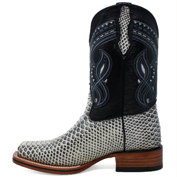 Men's Los Altos Python Skin Wide Square Toe Boots - Porto Brown - Image 2