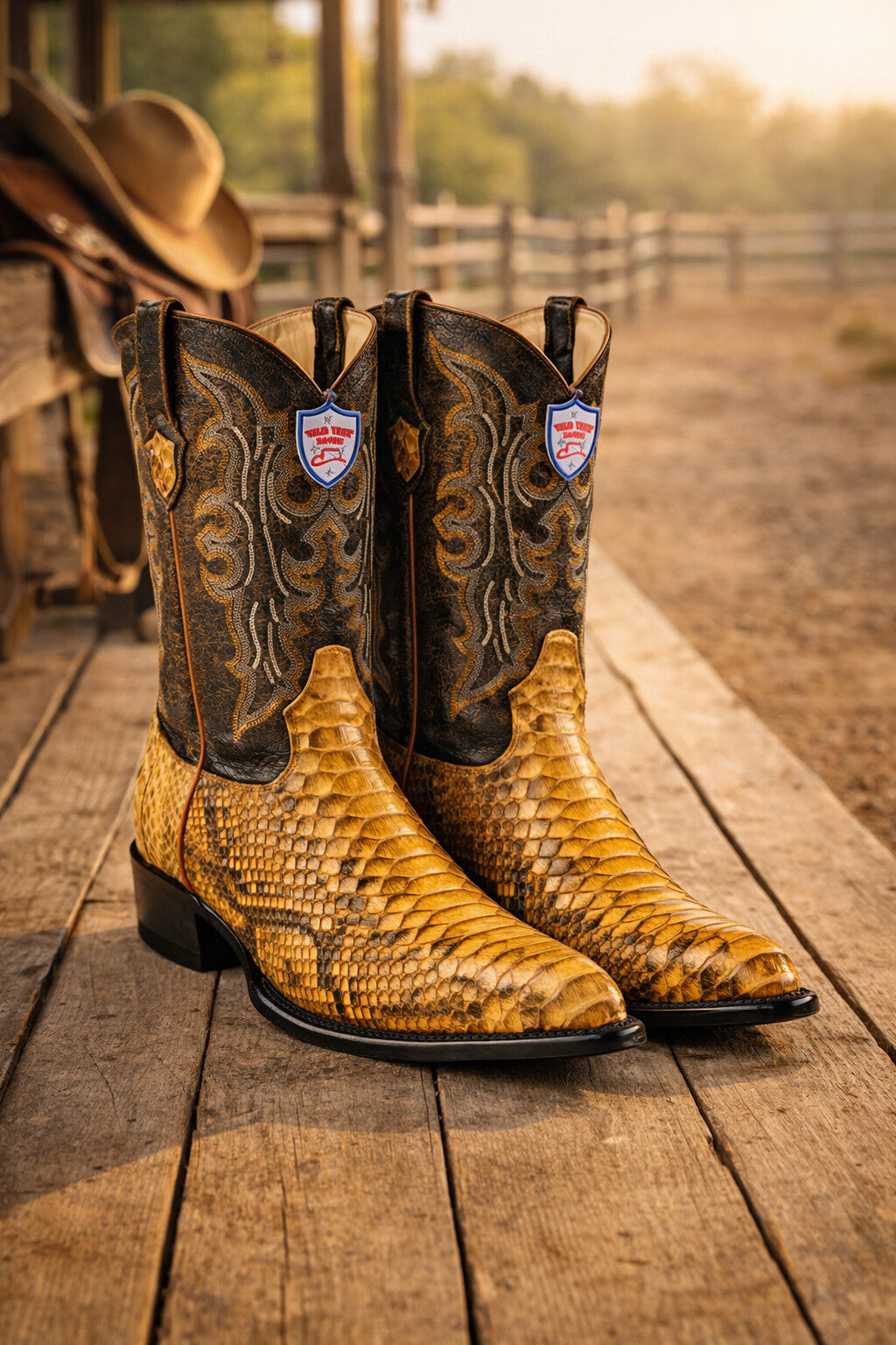 Men's Wild West Python Skin J Toe Boots 29957 - Image 8