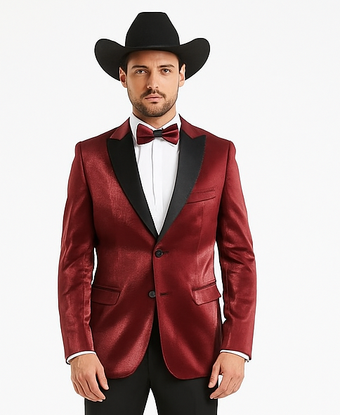 Men's Red 2 Buttons Slim Fit Solid Sharkskin Cheap Priced Blazer Jacket For Men Sportcoat