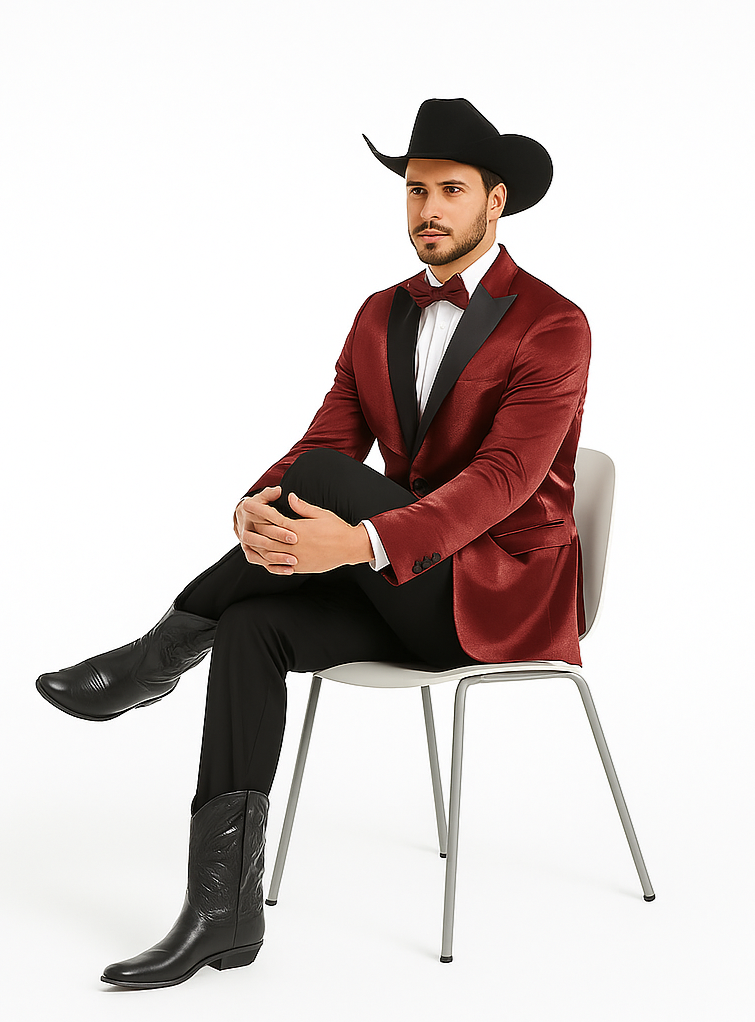 Men's Red 2 Buttons Slim Fit Solid Sharkskin Cheap Priced Blazer Jacket For Men Sportcoat - Image 4