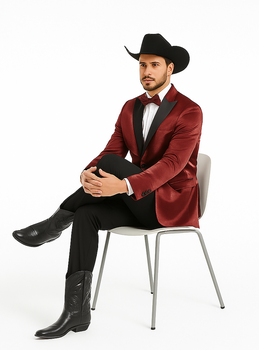 Men's Red 2 Buttons Slim Fit Solid Sharkskin Cheap Priced Blazer Jacket For Men Sportcoat - Image 4